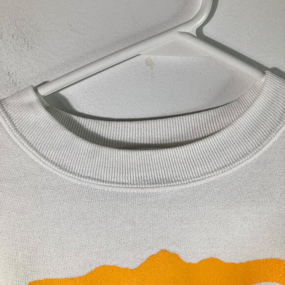 Vintage Jerzees ELW Sweatshirt White Red Blue Yellow Green M Flaw - Picture 5 of 11